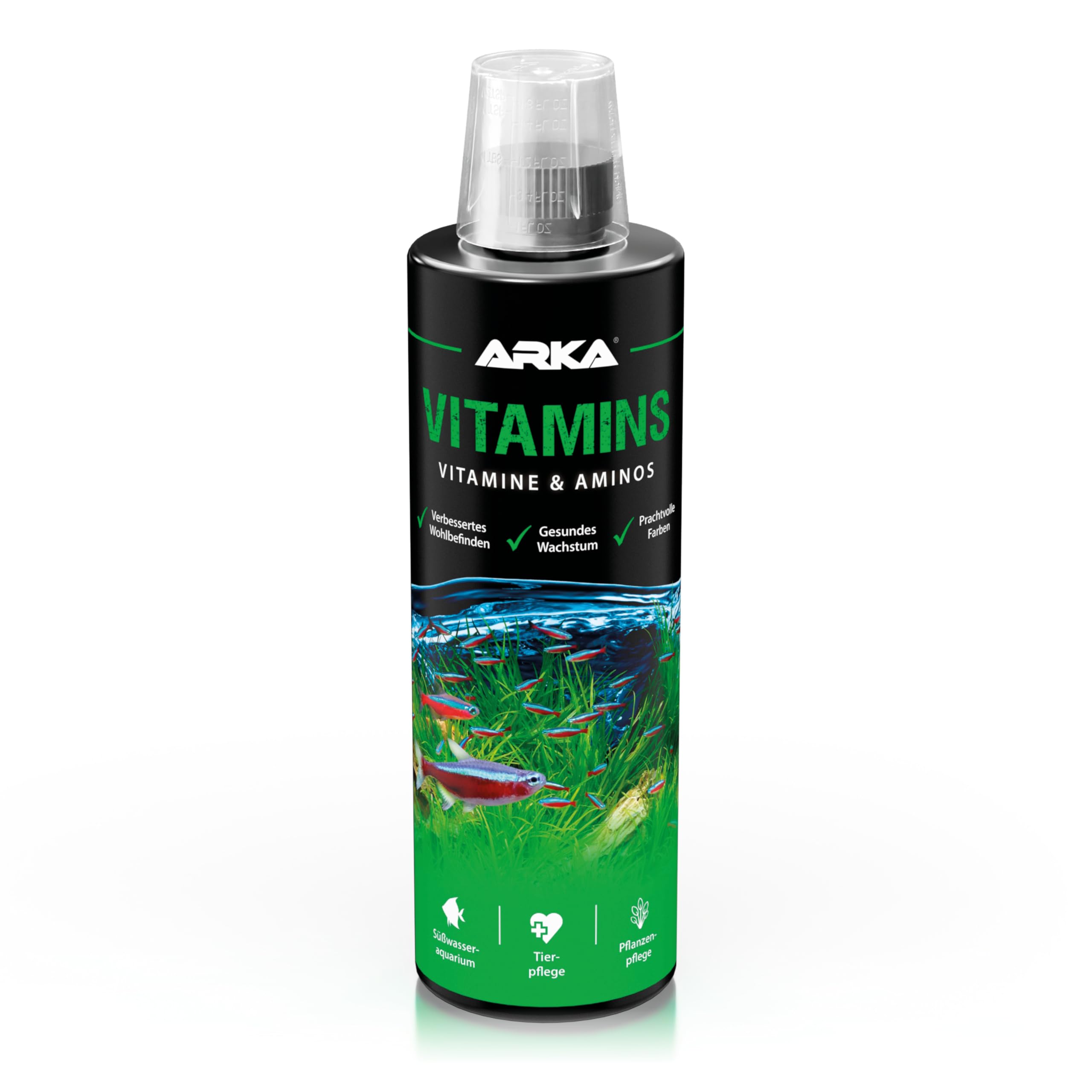 Vitamine Fische Süßwasser 473 ml – Aminosäuren- und Multivitamin-Zusatz für Immunsystem, Vitalität & Farben – biologisch verfügbar, phosphatfrei – ARKA Vitamins