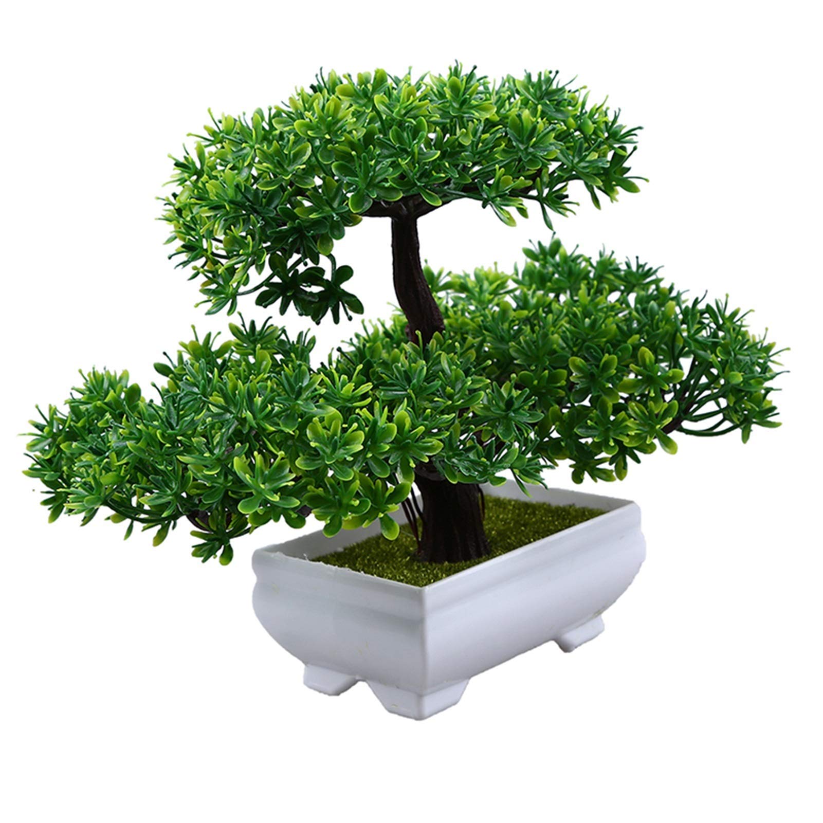 NGDFGR Handmade Artificial Bonsai Small Tree Pot Simulation Plastic Flowers Potted Fake Green Pots Plants Ornaments For Home Garden Decoration Fake Plant