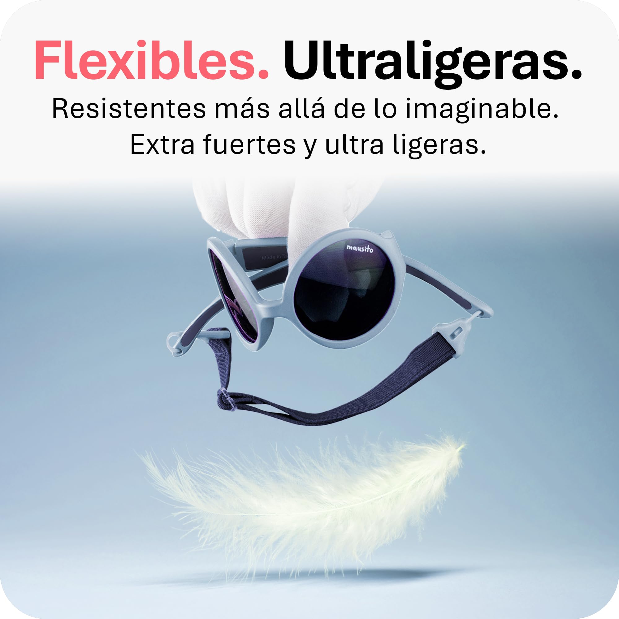 Mausito gafas de sol infantiles 6-24 meses y 2-5 años | FLEXIBLES gafas de sol para niños con banda ajustable y removible | 100 % PROTECCIÓN UV | sin BPA | Diseño europeo creado para niños