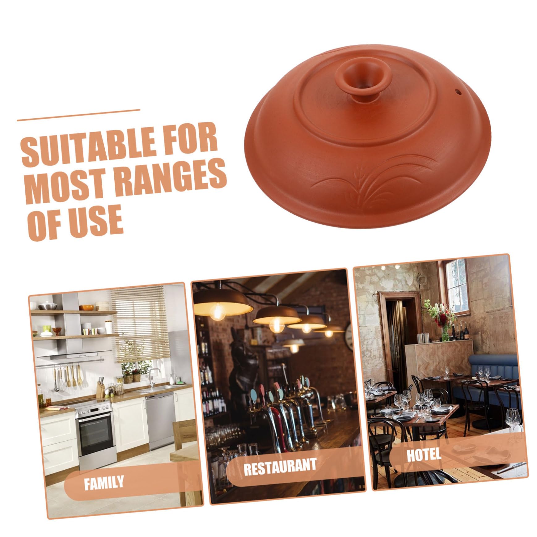 Sosoport Coperchio con Foro di Ventilazione Facile da Conservare Stili multipli in Ceramica Marrone per Casseruola da 4.5 a 6 Litri Stili multipli per Cucina e Hotel