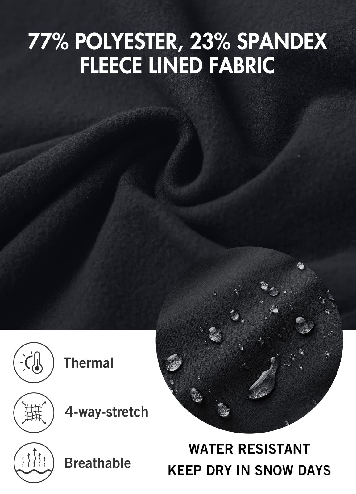 baleaf Legging d'équitation doublé en Polaire pour Femme résistant à l'eau avec Poches zippées