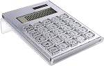 Acrylic Calculator with Stand, Battery and Solar Hybrid Powered Basic Calculator 12-Digit LCD Display,Home Office Desktop Accessories(Gold)