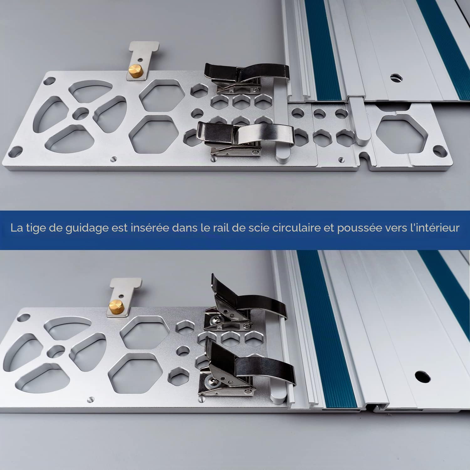 Rail de guidage à angle droit à 90° 340 mm, scie à voile, pince de guidage électrique pour scie circulaire pour le travail du bois, compatible avec les rails de guidage Festool et Makitas