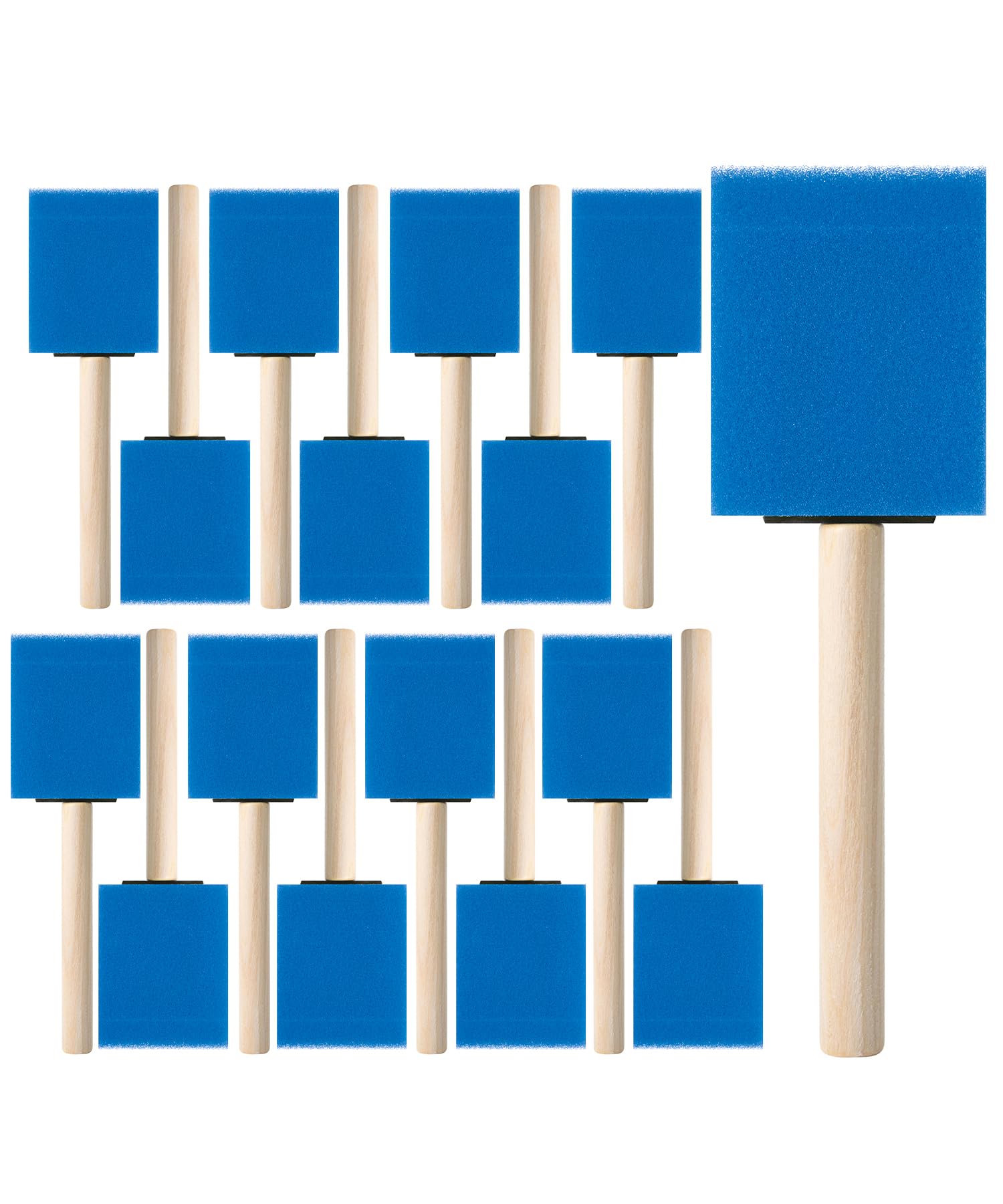 Bates- Foam Paint Brushes, 2", 16 Pack, Blue Sponge Brushes for Painting, Staining