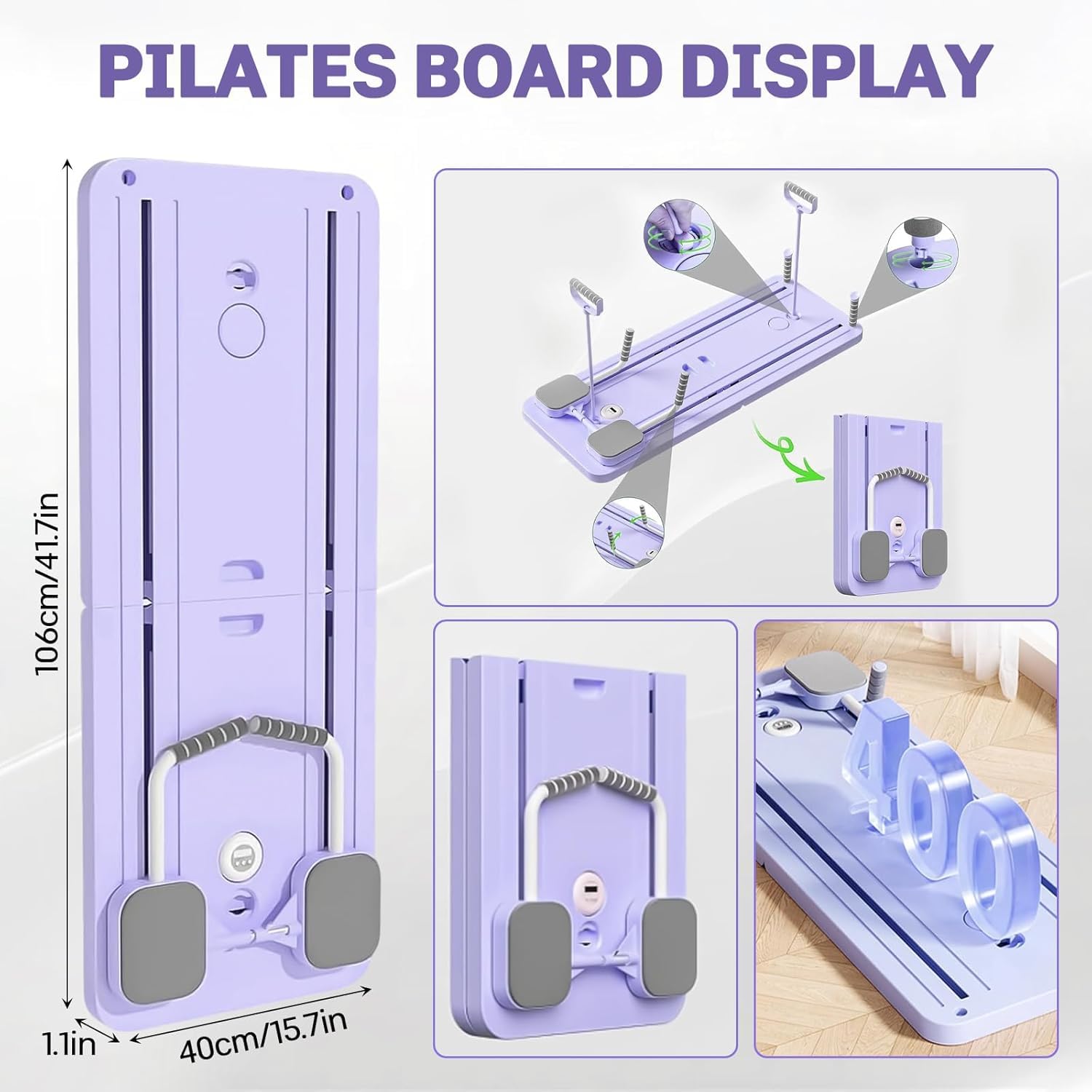 VHV Pilates Reformer Compact 5 en 1, Roue Abdominale avec Rebond Automatique et Minuterie, Ab Roller Fitness