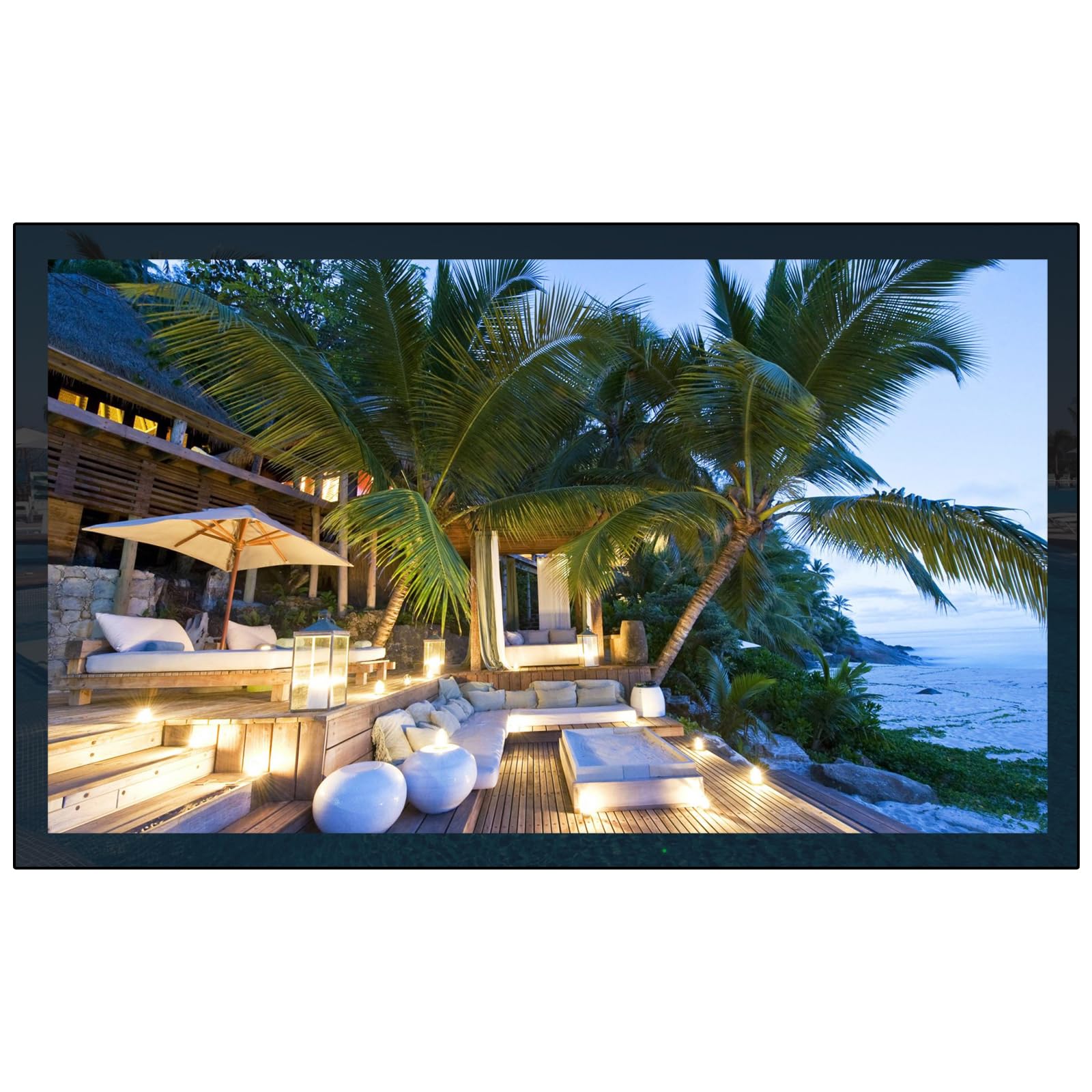 elecsung 55-Inch IP65 Waterproof Smart TV for Outdoor 4K UHD 2000Nits with Luxury Black Tempered Glass Front Panel