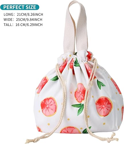 Bolsa de almuerzo Bento reutilizable pequeña y bonita bolsa de almuerzo con cordón adecuada para niñas, adultos, mujeres, trabajo, playa, Bolsa de almuerzo Bento reutilizable pequeña y bonita bolsa de almuerzo con cordón adecuada para niñas, adultos, mujeres, trabajo, playa,