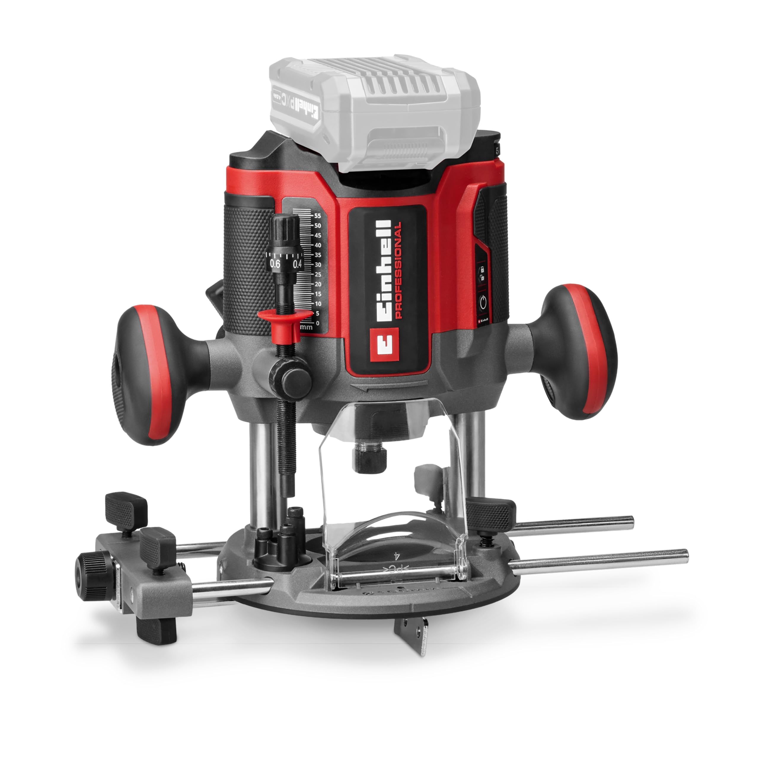 Fresatrice verticale Professional TP-RO 18/55 Li BL - Solo Power X-Change (18 V, batterie ioni di litio, alt. di sollev. 55 mm, Brushless, incl. guida parallela, senza batteria e senza caricabatteria)
