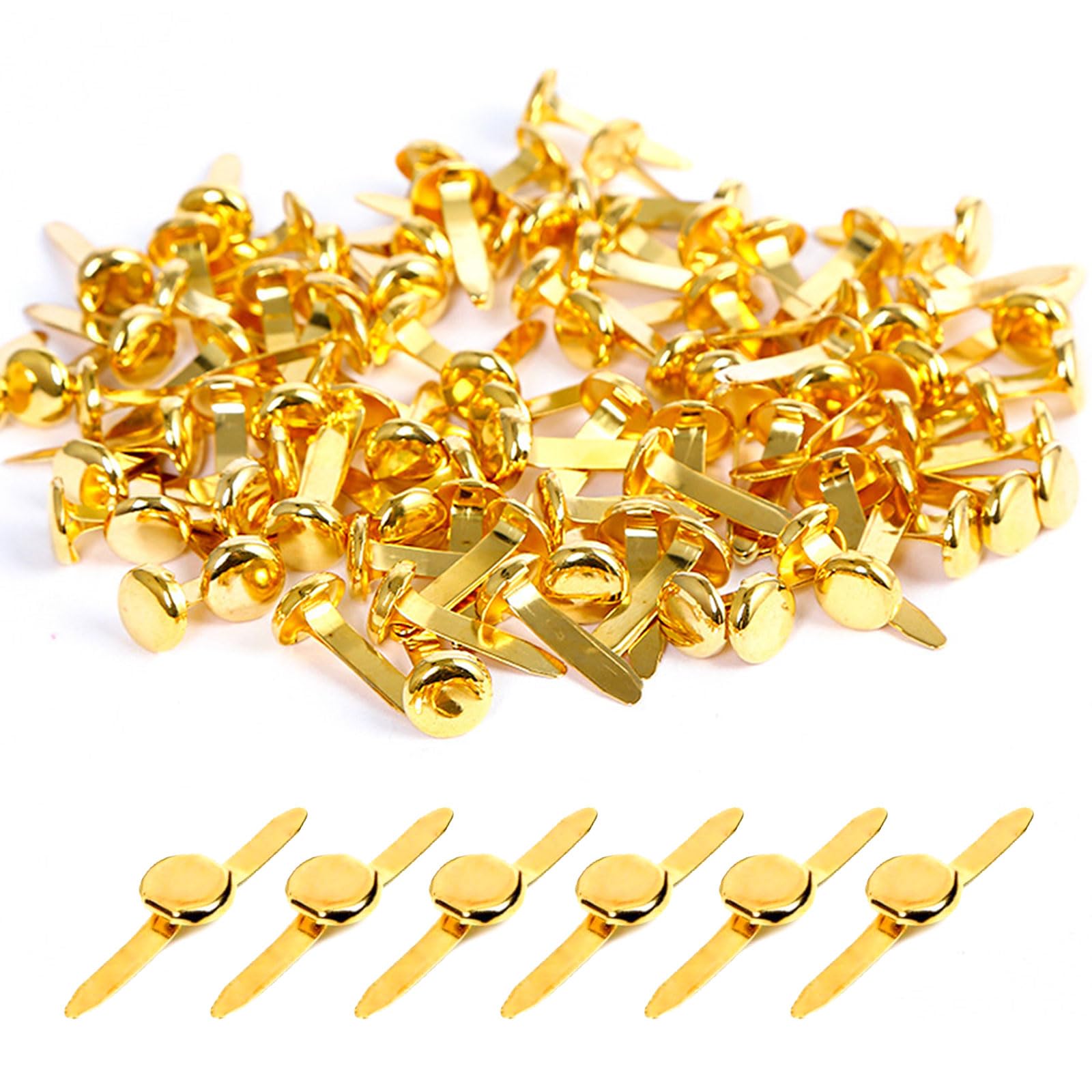 Attaches Parisiennes En Métal Pour Scrapbooking - 200 Pièces, Tête Ronde 4.5 Mm, Bronze, Pour DIY Et Décoration - 11
