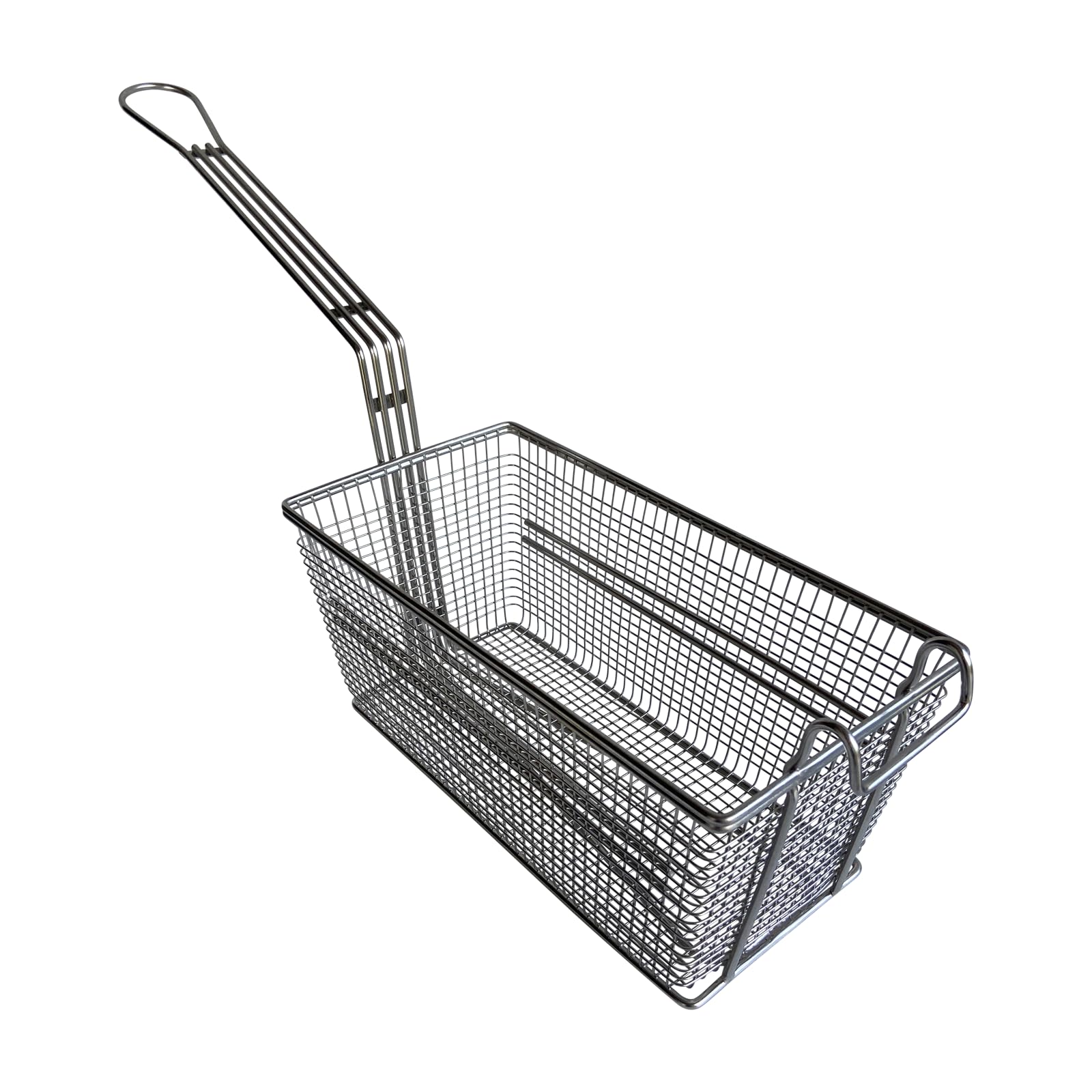 Quality Industries Fry Basket, Stainless Steel, with 2 Rib, 307x160x136mm (12.1