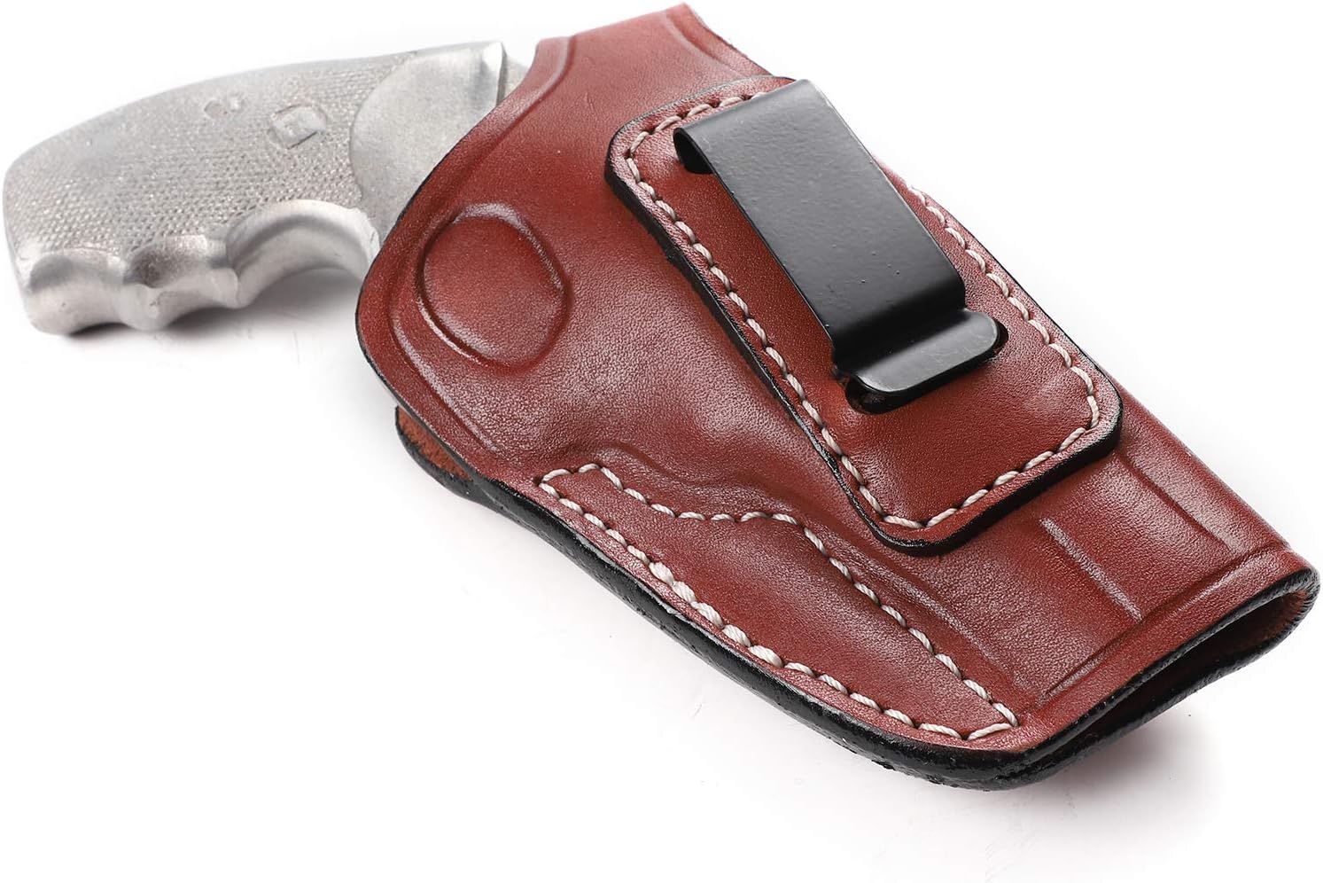 Pusat Holster Premium Leather IWB and OWB Belt Holster 2.2 inch 357 MAG for Revolver Charter Arms Mag Pug Right Hand