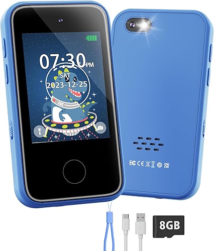 DUDUDRAGON Juguete de teléfono inteligente para niños de 3, 4, 5, 6 años, juguetes de viaje de doble cámara, juegos educativos, reproductor de
