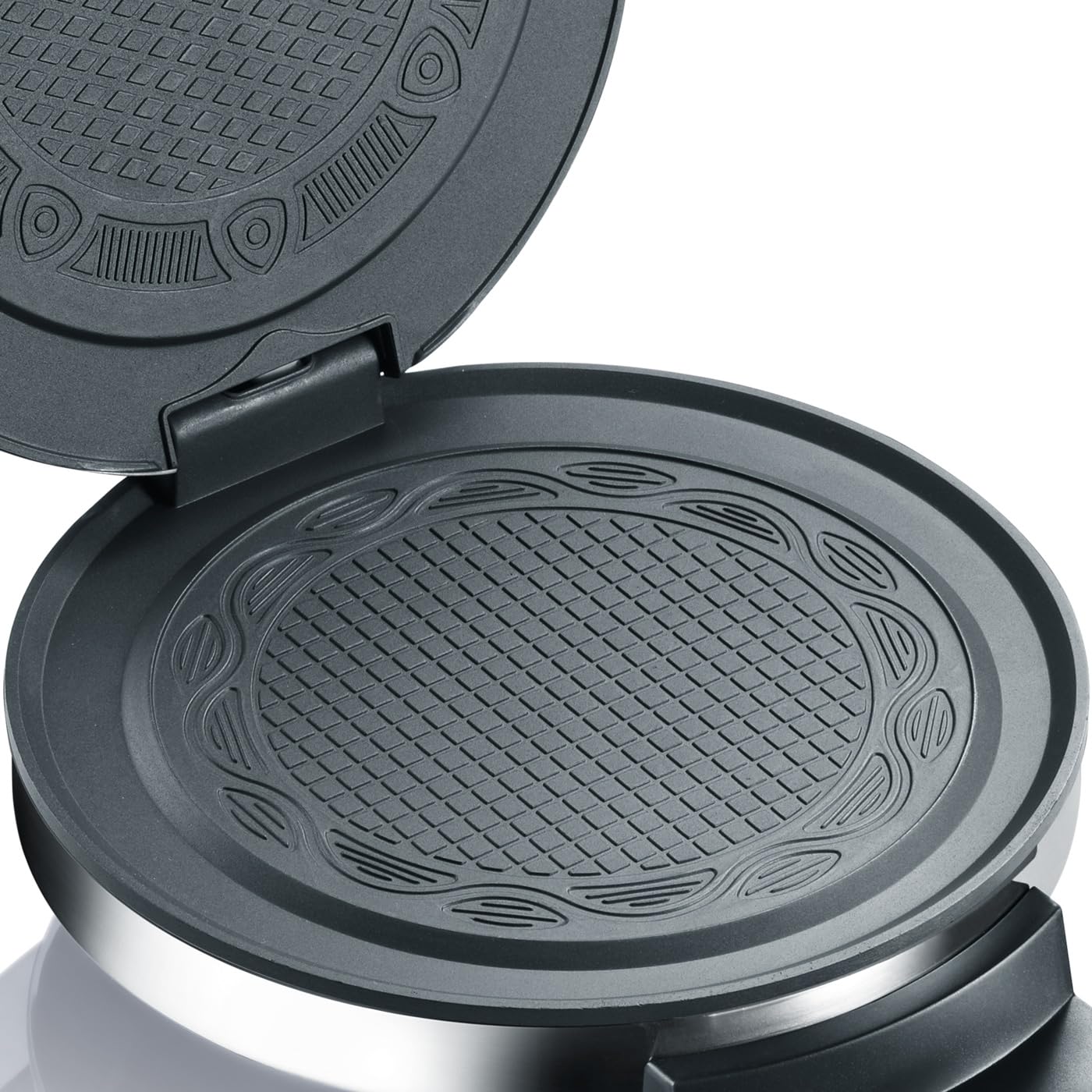 GRAEF Waffeleisen Hörncheneisen HE80 Edelstahl fettreduziertes Waffelbacken dank hochwertiger Antihaftbeschichtung, Bedienfeld mit 6 Backstufeneinstellungen, Einfache Reinigung