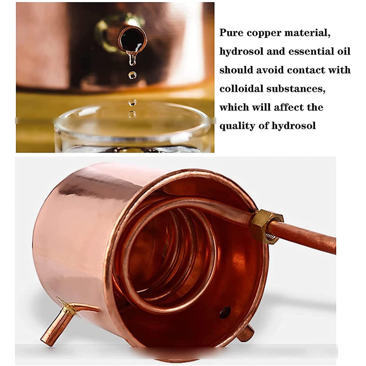 Kit de alambique de cobre con termómetro, destilador profesional para whisky, Moonshine y aceites esenciales | Configuración completa de destilación doméstica