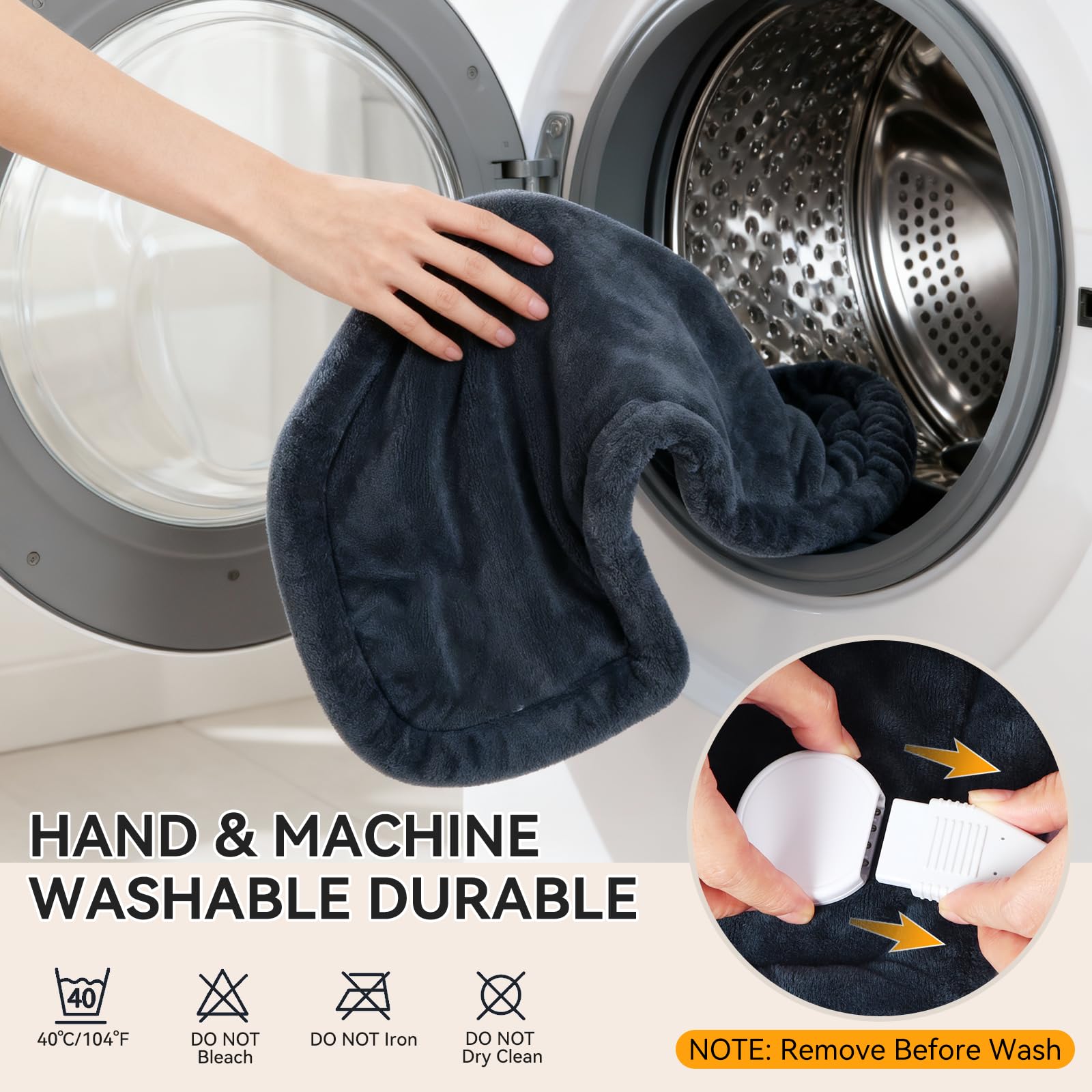 Ninonly Coussin Chauffant Epaule et Nuque 50x56cm Electrique 10 Niveaux de Chaleur 9 Réglages Automatiques Lavable en Machine