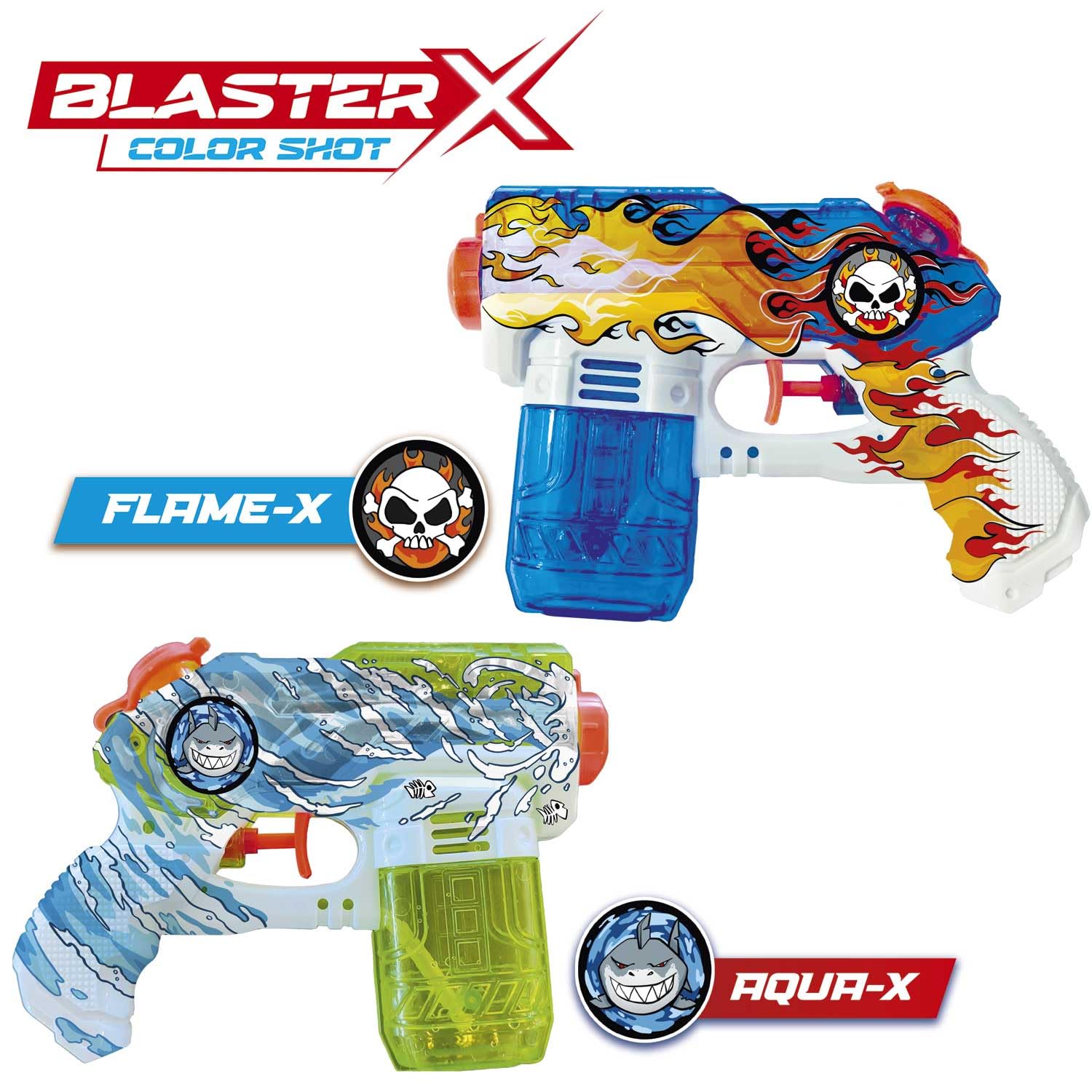 CRAZE Blaster-X Water Guns Small - pistolet na wodę dla dzieci 20 cm, pistolet natryskowy na wodę z kolorowymi tabletkami, zasięg strzału 10 m, zabawka do walki wodnej