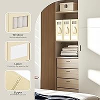 Vista 7 de Organizador plegable de ropa de cama, contenedores de almacenamiento de tela para sábanas, fundas de edredón y fundas de almohada, organizador