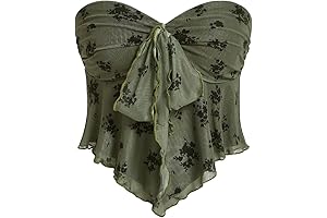 Women's Strappy Bow Tube Mesh Top