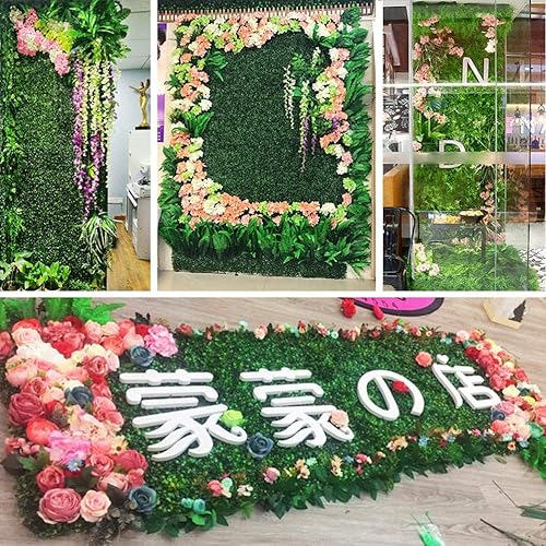 Miniatura 3 de Tapete de pared de plantas artificiales, paneles de boj artificiales, paneles de pared de seto de boj, paneles de pared protegidos de césped