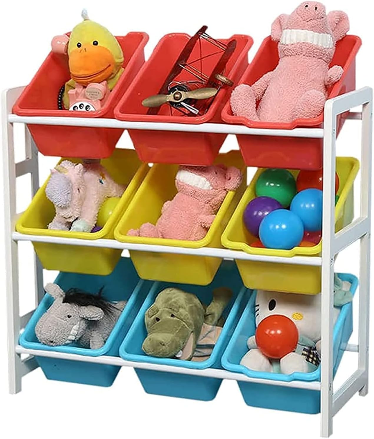 Children Deluxe Multi-Bin Toy Organizer with Storage Bins Toy Boxes and Storage Toy Box Storage (Style A)