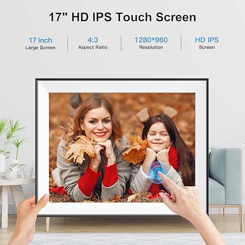 Vista 35 de Marco de fotos digital de 10.1 pulgadas, marco de fotos digital Wi-Fi, álbum de fotos digital, pantalla táctil IPS de 1280 x 800, 32 GB, rotación