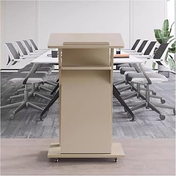 Podium, Podium, Speaker Standing, with Drawers, Sturdy Commercial Podium, Easy to More, Ceremony Desk, Presentation, Award Table, Home Office, Lecture Hall, Conference, Balcony, Study Casters