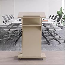 Podium, Podium, Speaker Standing, with Drawers, Sturdy Commercial Podium, Easy to More, Ceremony Desk, Presentation, Award Table, Home Office, Lecture Hall, Conference, Balcony, Study Casters