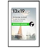13x19 Floating Picture Frame with Shatter-Resistant Glass - Fits 12x18 Photos or Smaller - Slide-In Photo Frame - Fusion Float Collection - Floating Frames for Wall Display - Black