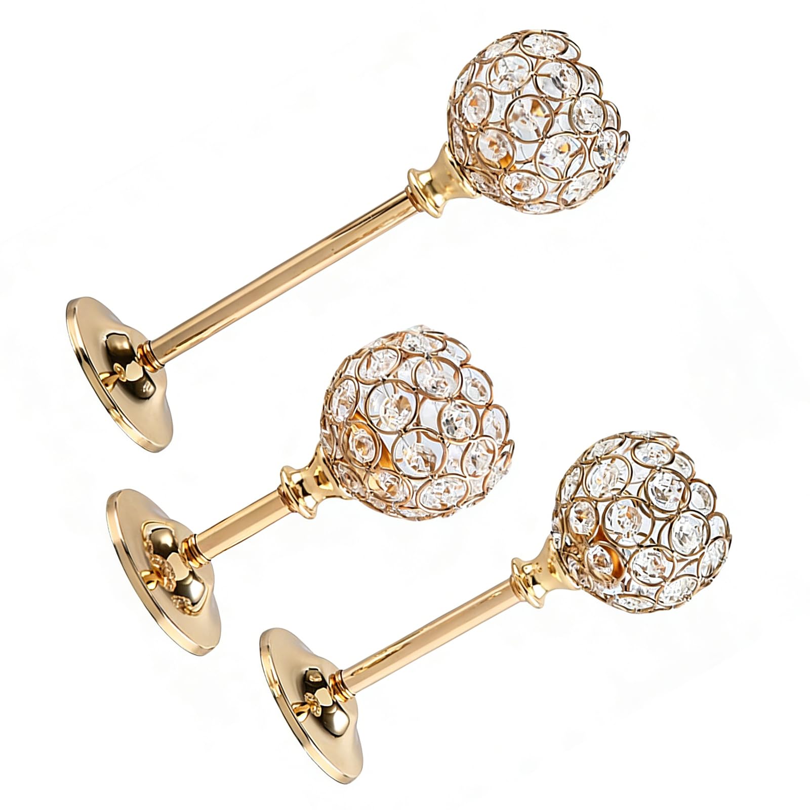 Tsophreniq Crystal Metal Tealight Candlestick, Blings Bowl Candelabras, Votive Holders Stand Centerpieces Decorative Centerpieces for Dining Table