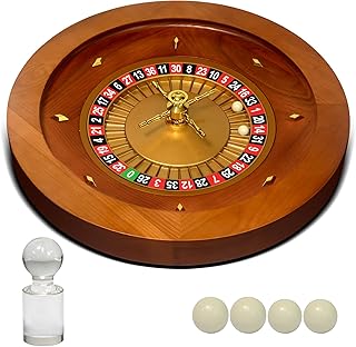 Deluxe Roulette-Rad aus Holz, Casino-Qualität, Präzisionslager, Roulette-Rollen-Set für Erwachsene, Club-Partys (leicht, 50,8 cm)