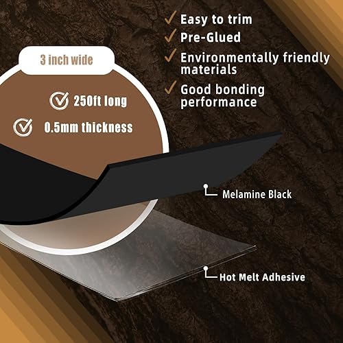 Miniatura 162 de GSCIT Club Bandas de borde de melamina, 7/8 pulgadas x 25 pies, bandas de borde blanco con adhesivo termofusible previamente pegado para gabinete