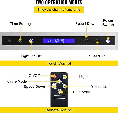 Miniatura 4 de VEVOR Campana extractora de inserción, 900 CFM de 4 velocidades, 30 pulgadas, ventilación de cocina integrada de acero inoxidable con control táctil
