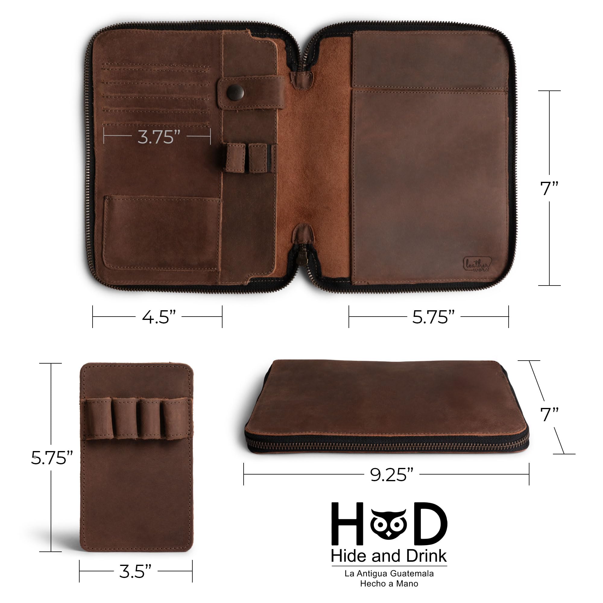 Rustykalny notatnik A5 (14,6 x 21 cm) segregator do portfolio wykonany ręcznie z licowej skóry, Padfolio dla biznesu i szkoły, osobisty planer dla mężczyzn i kobiet, brązowy burbon