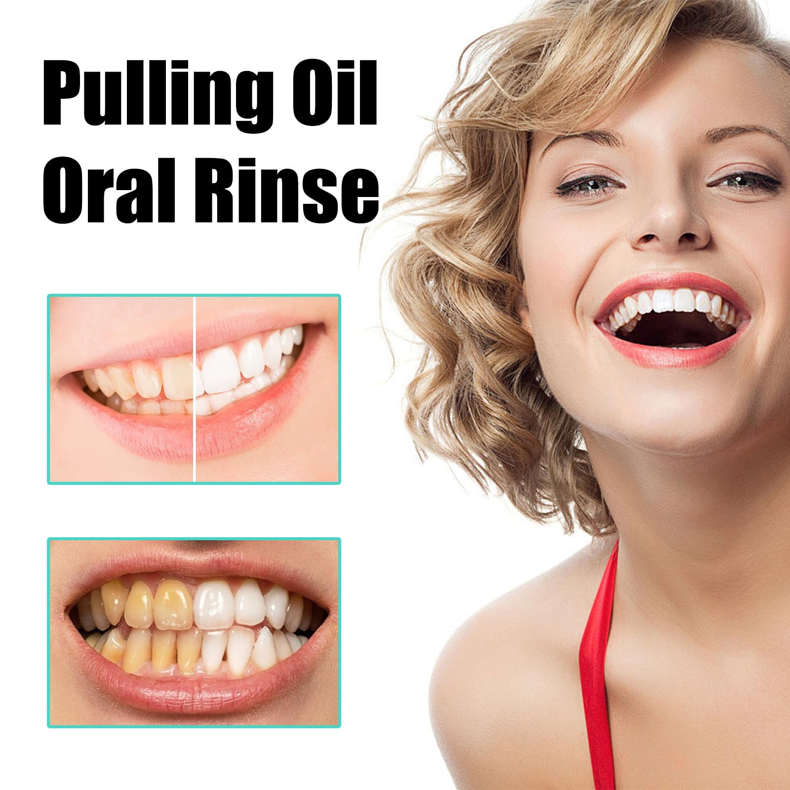 Enjuague bucal con aceite de coco - Enjuague bucal con aceite de coco para el cuidado bucal - Colutorio natural para combatir la placa y el mal aliento - con raspador de lengua para (8 botellas)
