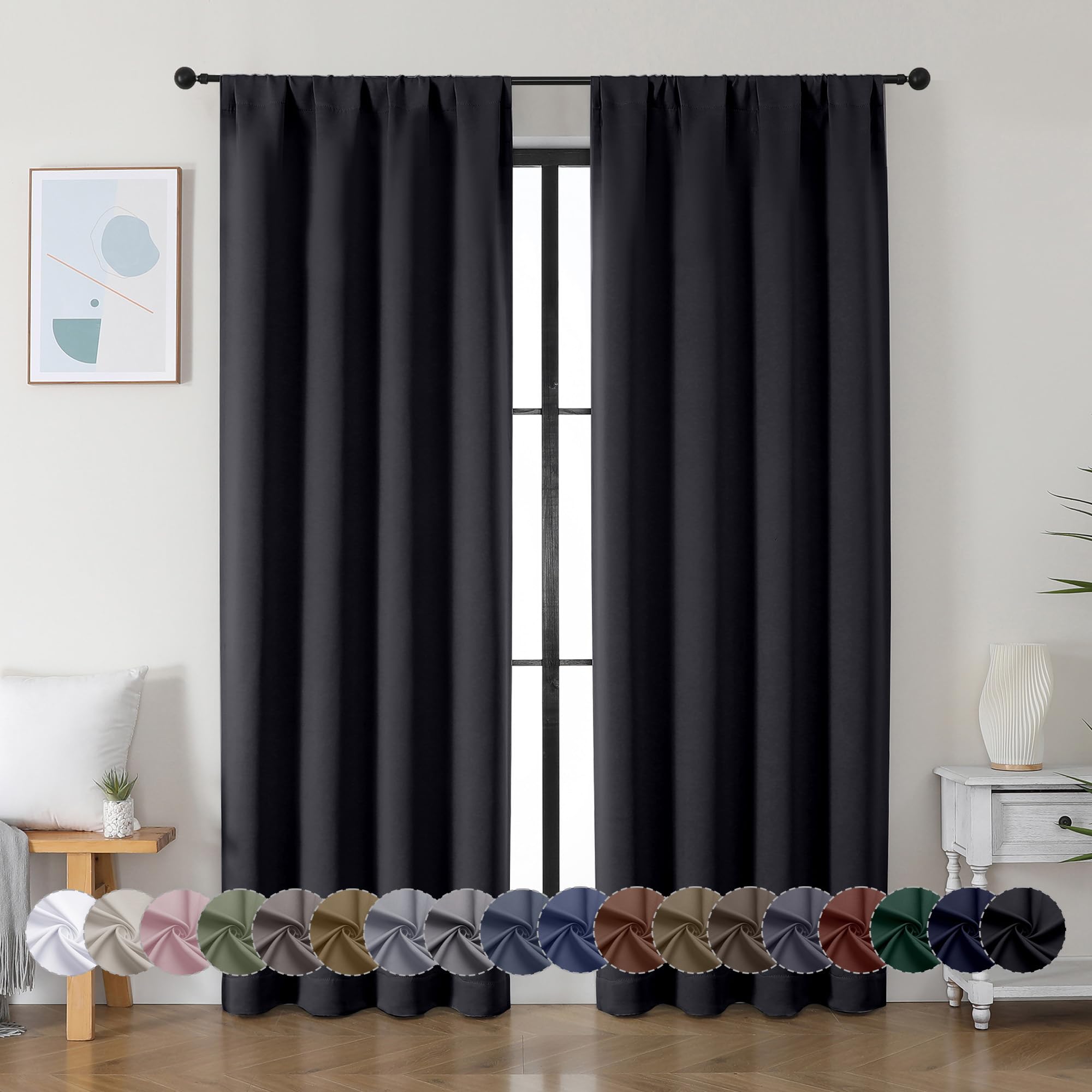 Photo 1 of Simplebrand Blackout Curtains - 84 Inch Length, 2 Panels