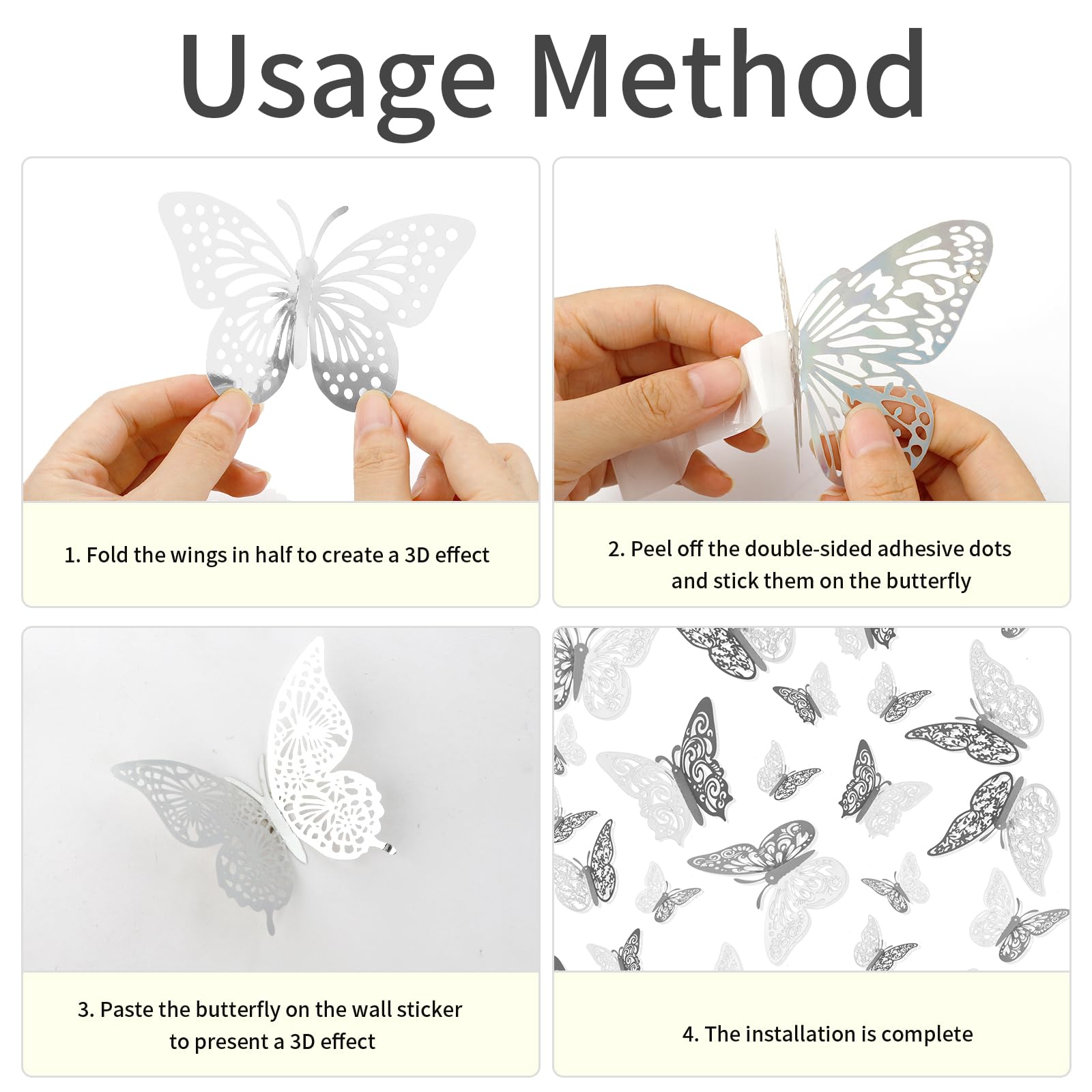 24 Farfalle Specchiate Adesive 3D - Decorazione Murale Moderna Per Casa, Feste E Regali! - Foto 3