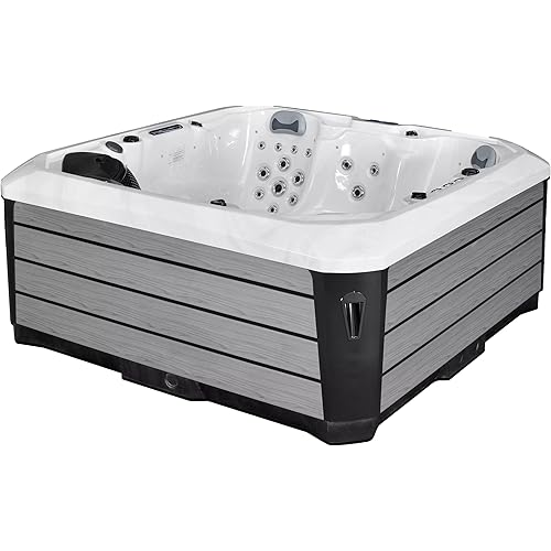Comfort Hot Tubs - Hot Tub Spa - Seats 5-6 People - 51 Jets – Standard Heavy Duty Flip Cover, Water Fountains, Ozonator, LED Lights, Headrests, and More