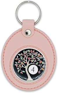 The Token Shop 4 Year Tree of Life Sobriety Chip with Pink AA Coin Holder Keychain Bundle