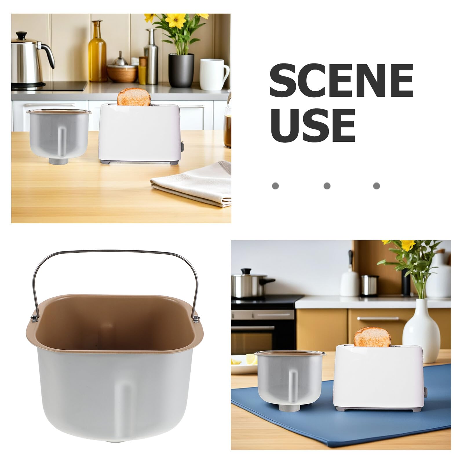 Repuesto de Bandeja para Panificadora, Interior de Aluminio y Acero | Antiadherente, Resistente a Alta Temperatura, Compatible Bread Maker y Bread Machine, Uso en Cocina