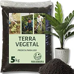 Terra Vegetal Adubada 5kg Pronto p/Uso - Com Humus e Substrato Orgânico Para Vasos Plantas e Hortas