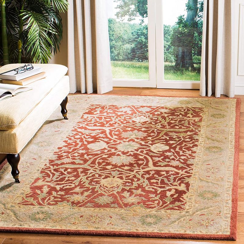 Image of Embossed Handmade GH Wool Thick Geometrical Carpet is a Stylish and Practical Addition to Any Living Room 6X8