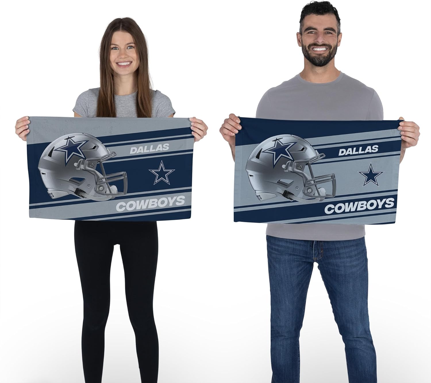 Northwest NFL Dallas Cowboys 2-Pack Fan Towel Set, 16" x 25" Each, Swipe, Team Colors - Image 2