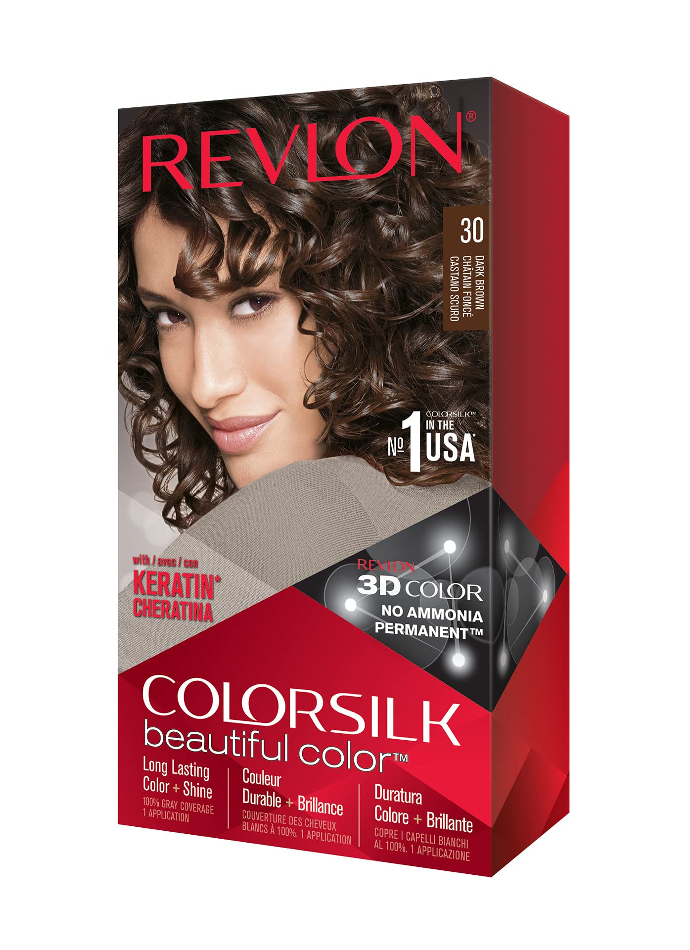 Revlon Colorsilk Beautiful Color Coloration Permanente Des Cheveux Avec Technologie Au Gel 3D Et Kératine, Teinture Avec Couvran