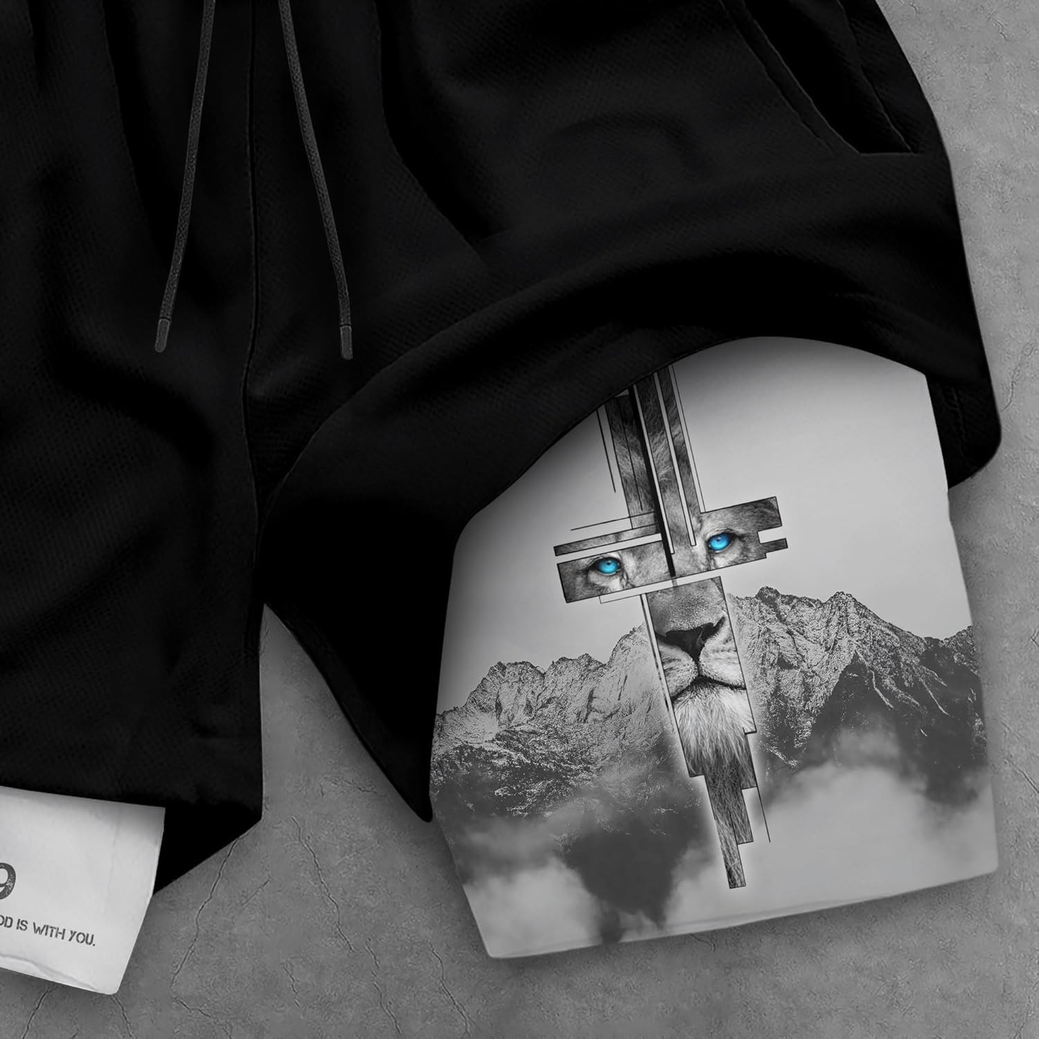 Work Out Shorts Gym for Men, Bible Verse Activewear, Shorts with Compression Liner Men