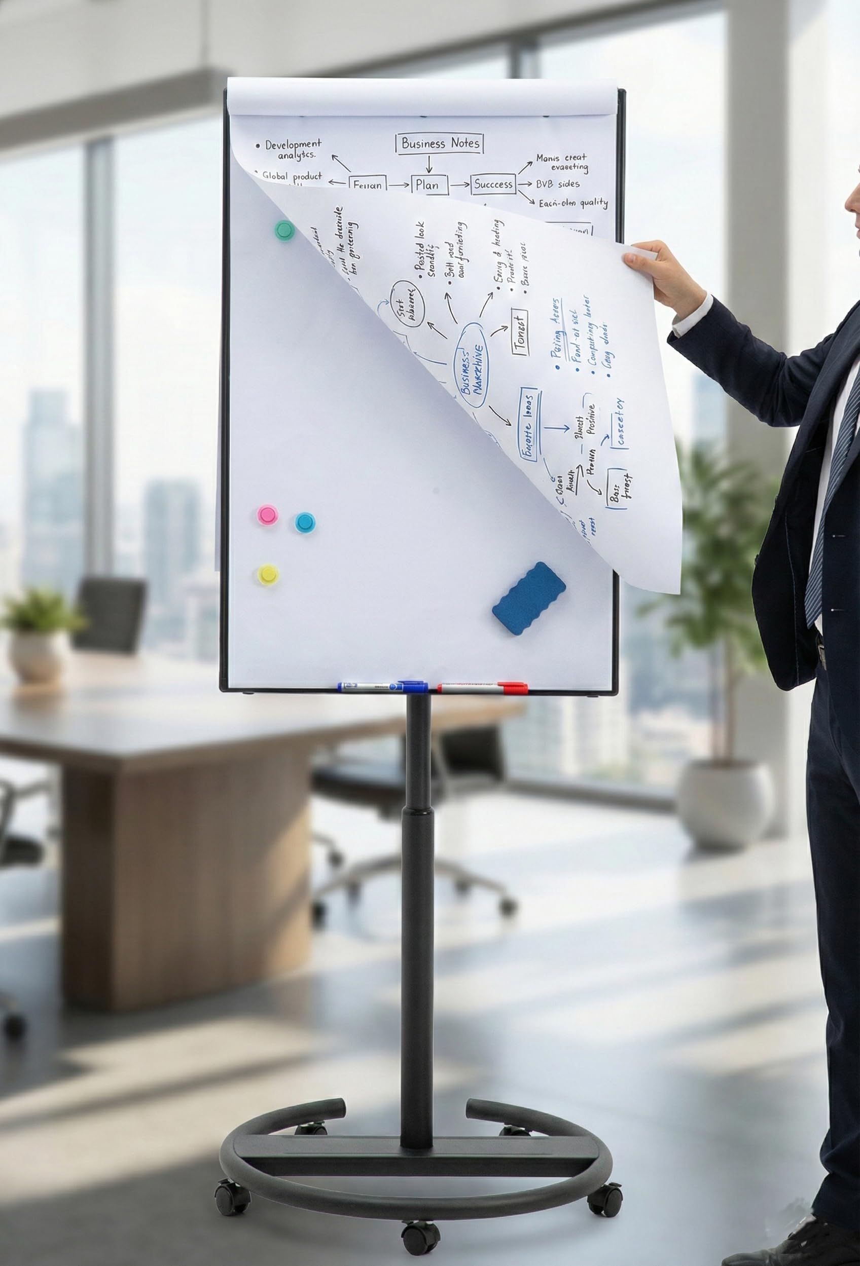 Amazon.com : DexBoard Black Mobile Whiteboard on Wheels 36 x 24