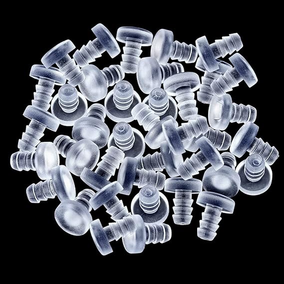 100 Pcs Clear Glass Table Top Bumpers, Recessed Rubber Bumpers, Glass
