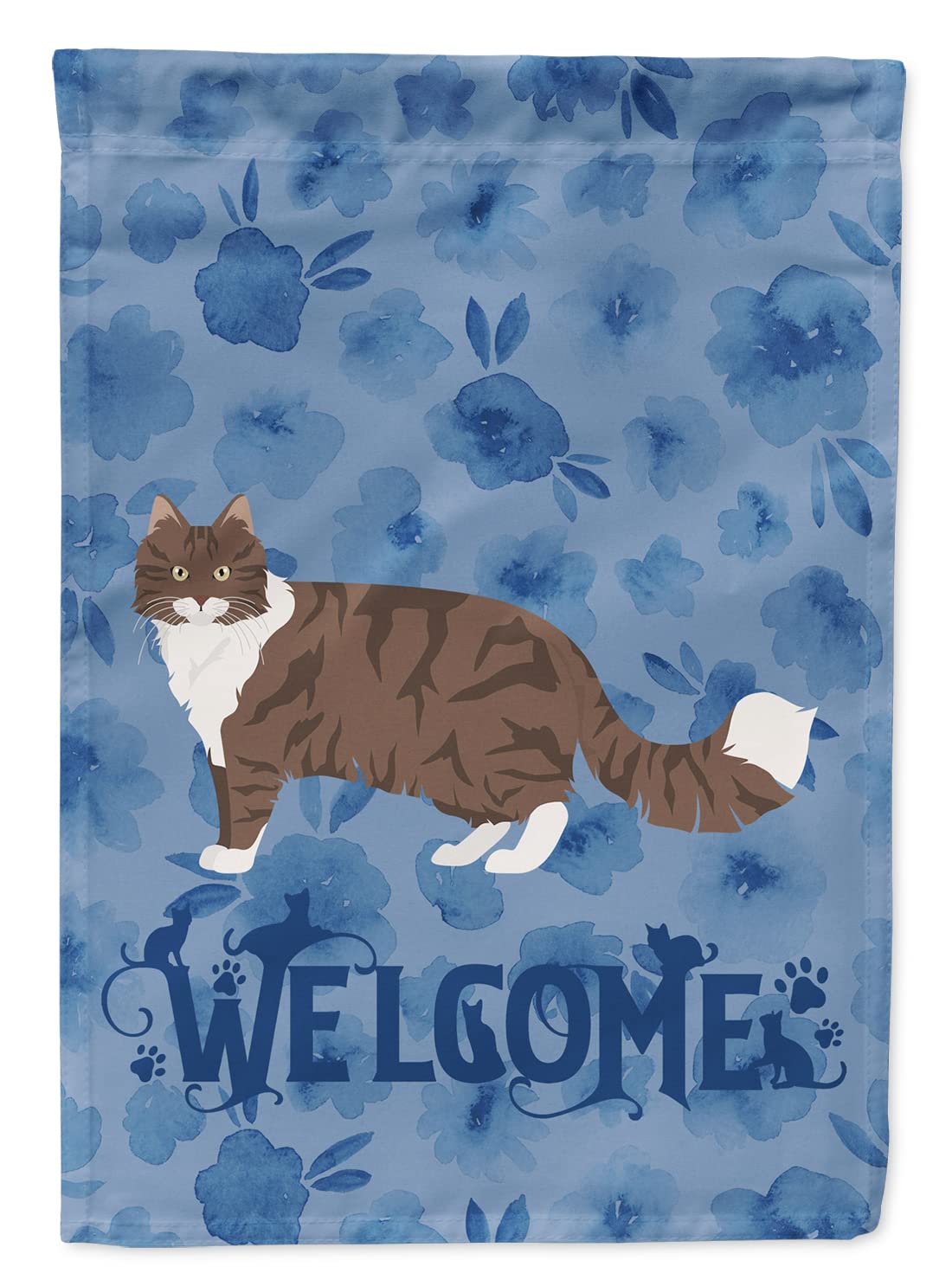Norwegian Forest Cat Welcome Flag Caroline's Treasures drapeau en toile multicolore grand format