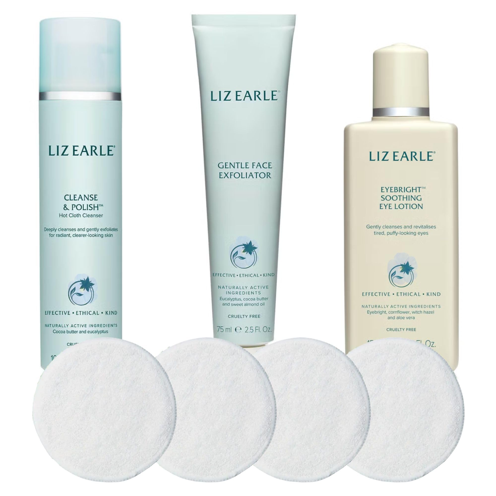 Skincare LizEarle Trio Essential Set - Cleanse, Exfoliate & Soothe, 100ml + 75ml + 150ml = 325ml - Image 2