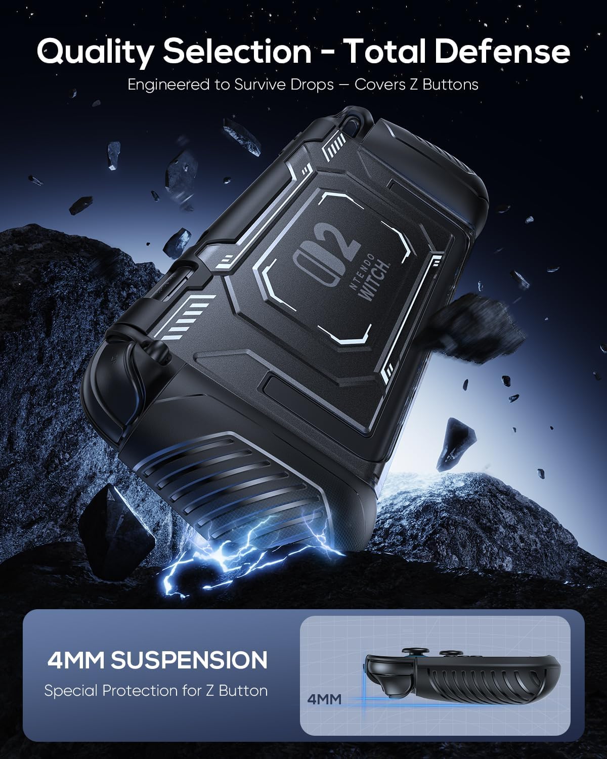 FASTSNAIL Switch 2 Protective Case, Protective Cover with Dockable TPU Middle Frame, Non-Slip Ergonomic Grip for Joycon 2, Comfortable Handheld Shell Case for Switch 2 Accessories for Wii Skins 7 71NbS10RYZL. AC SL1500