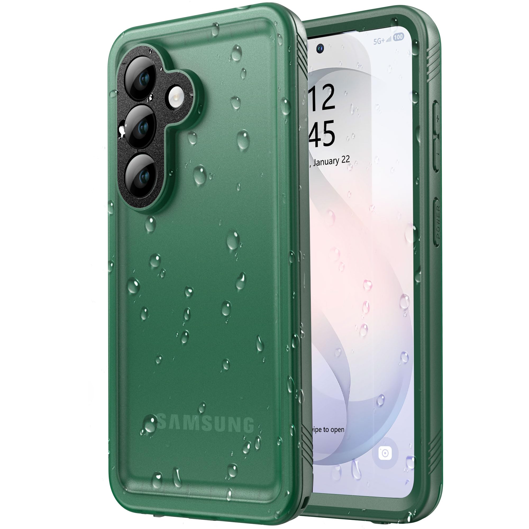 SPORTLINK Cover per Samsung Galaxy S26 Impermeabile Antiurto, Verde | 360 Gradi Full Body Armor Militare Protettiva Custodia Antipolvere Subacquea IP68 con Fotocamera/Schermo Doppia Protezione